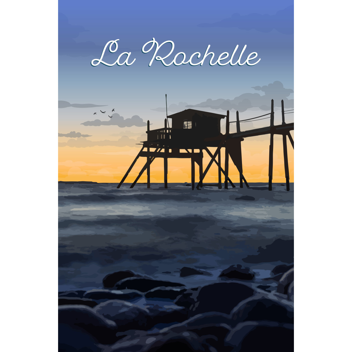 Tableau mural illustration Cabane Pêche Tableau mural illustration Cabane Pêche