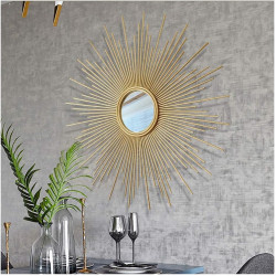 Miroir soleil doré 60 cm
