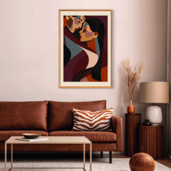 Tableau mural encadré couple 65x97 cm ambiance