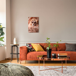 Tableau sur verre synthétique Lion chic avec lunettes 80x120 cm