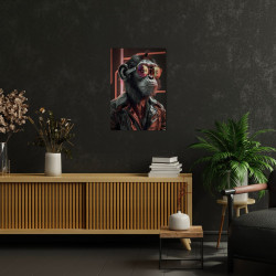 Tableau sur Singe stylé avec lunettes 80x120 cm ambiance