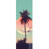 Tableau mural palmier et lune rétro