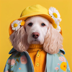 Tableau portrait chien estival