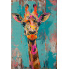 Tableau mural girafe colorée