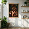 Tableau mural encadré paresseux Martini Espresso 65x97 cm ambiance