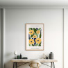 Tableau mural encadré print No. 22 fleurs stylisées 65x97 cm ambiance