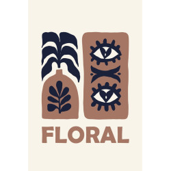Tableau mural encadré floral 65x97 cm