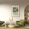 Tableau mural encadré Tropical Flowers 65x97 cm ambiance