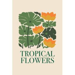 Tableau mural encadré Tropical Flowers 65x97 cm