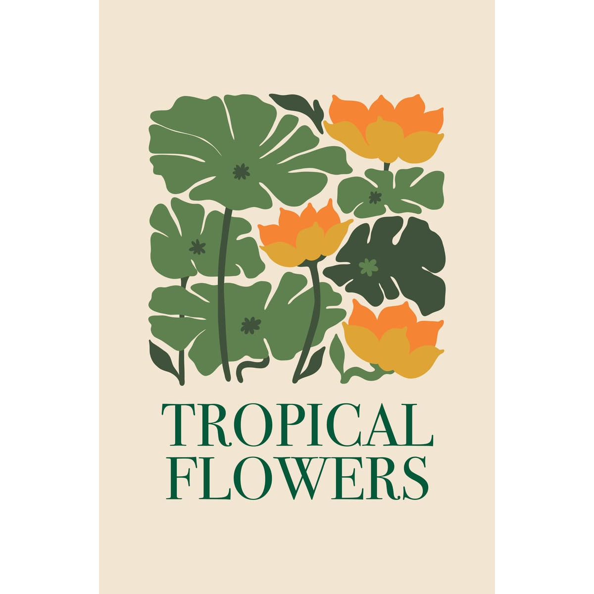 Tableau mural encadré Tropical Flowers 65x97 cm Tableau mural encadré Tropical Flowers 65x97 cm
