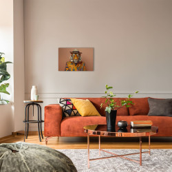 Tableau mural Tigre élégant avec chapeau ambiance