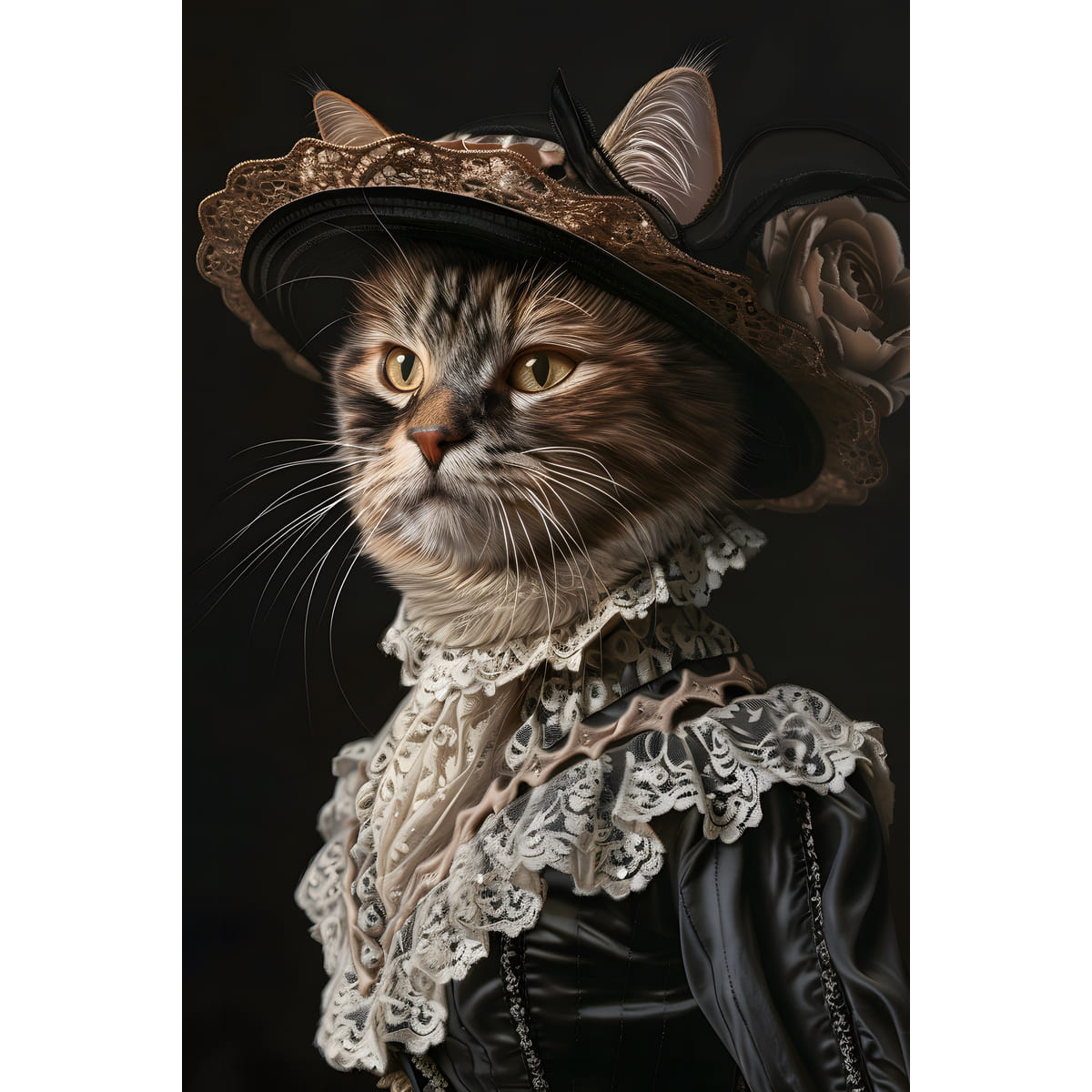 Tableau mural Chat victorien avec chapeau Tableau mural Chat victorien avec chapeau