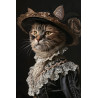 Tableau mural Chat victorien avec chapeau