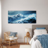 Tableau sur verre synthétique tempête marine 65x145 cm ambiance