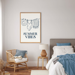 Tableau mural encadré summer vibes 65x97 cm ambiance
