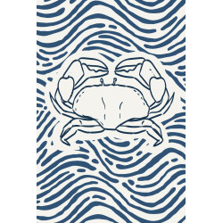 Tableau mural encadré crabe et vagues 65x97 cm