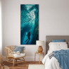 Tableau sur verre synthétique plongeur et épave 65x145 cm ambiance
