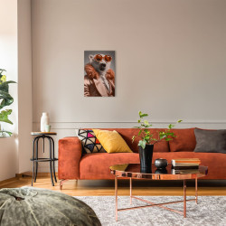 Tableau mural Ours polaire chic avec lunettes ambiance
