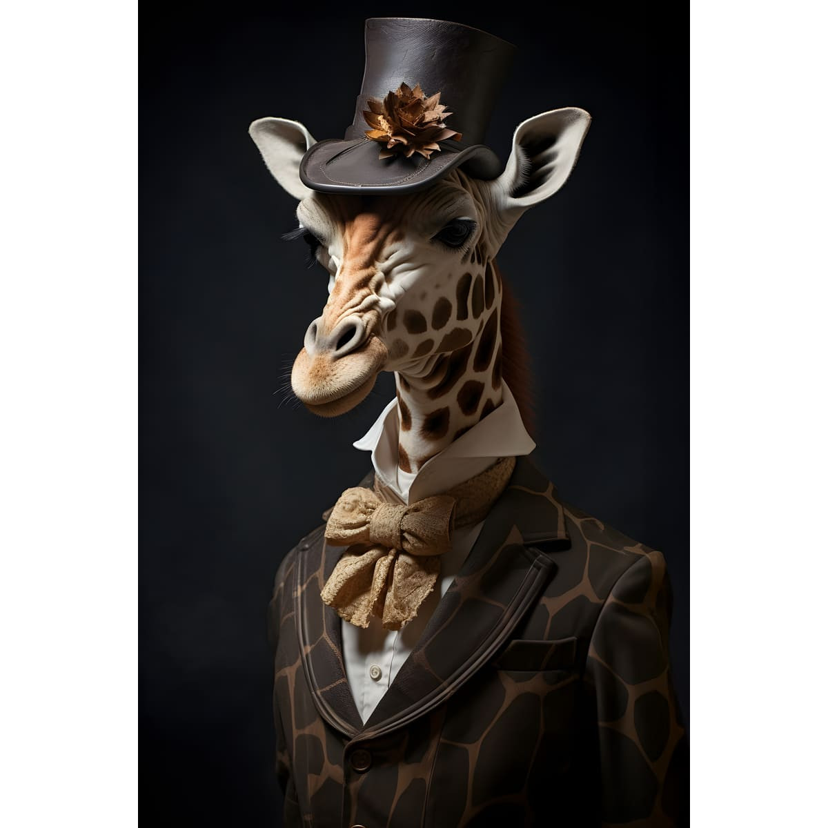 Tableau mural Girafe élégante avec chapeau haut-de-forme