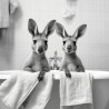 Tableau mural Kangourous dans le bain
