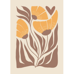 Tableau mural fleurs sauvages stylisées