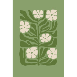 Tableau mural composition florale verte