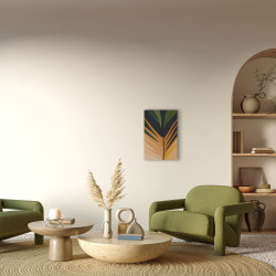 Tableau palmes sauvages abstraites ambiance