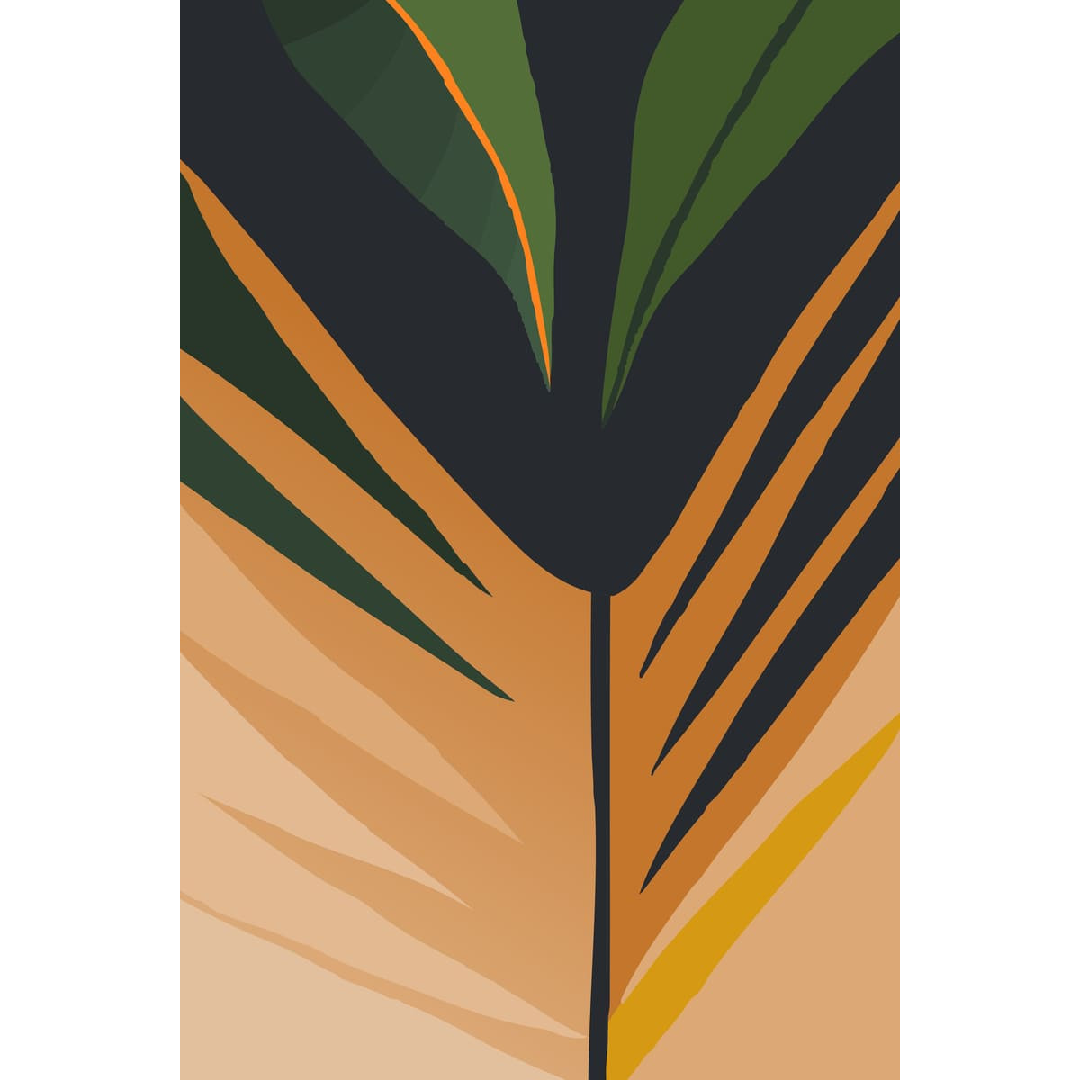 Tableau palmes sauvages abstraites Tableau palmes sauvages abstraites