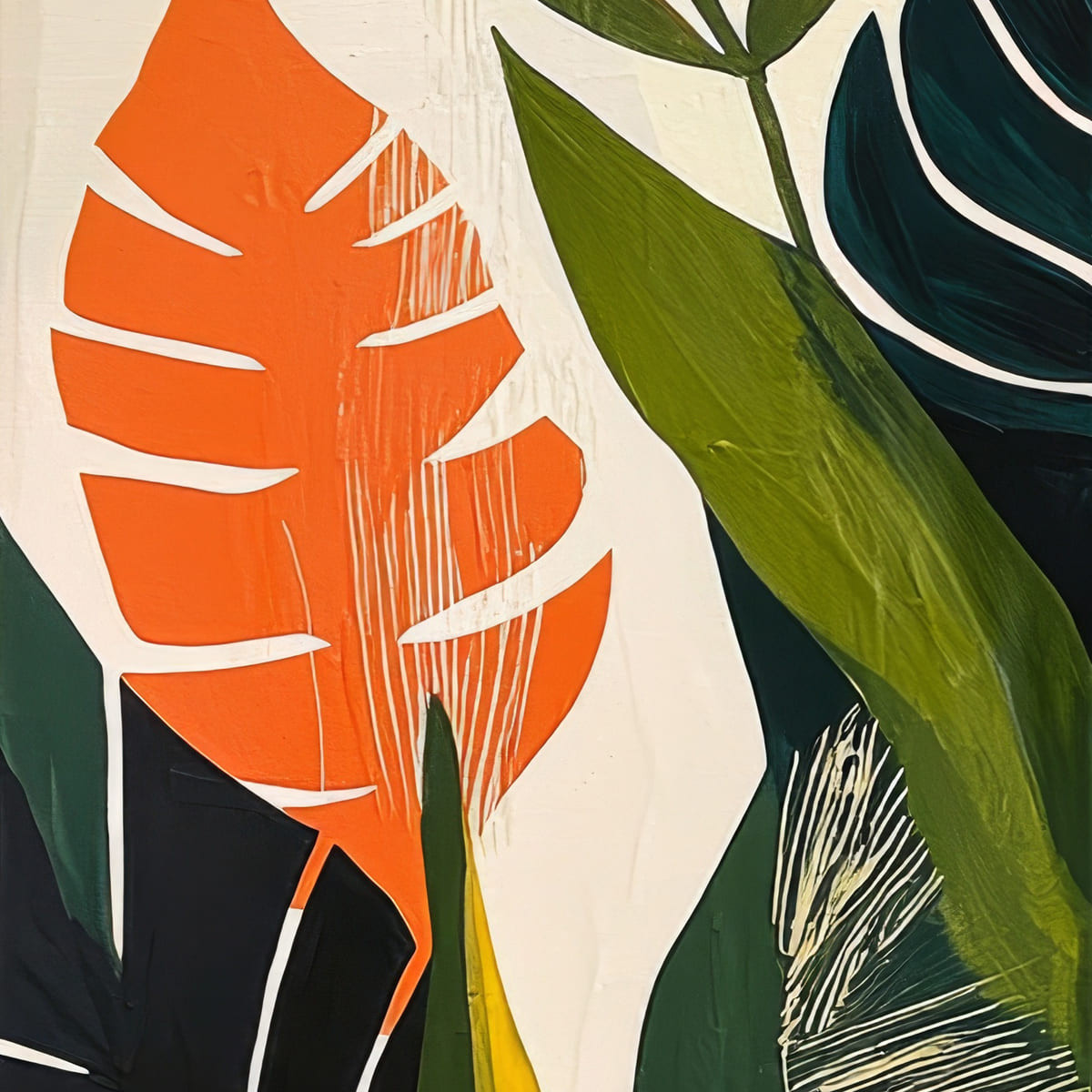 Tableau mural feuilles tropicales abstraites Tableau mural feuilles tropicales abstraites