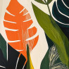 Tableau mural feuilles tropicales abstraites