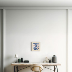 Tableau mural branches coralliennes abstraites ambiance
