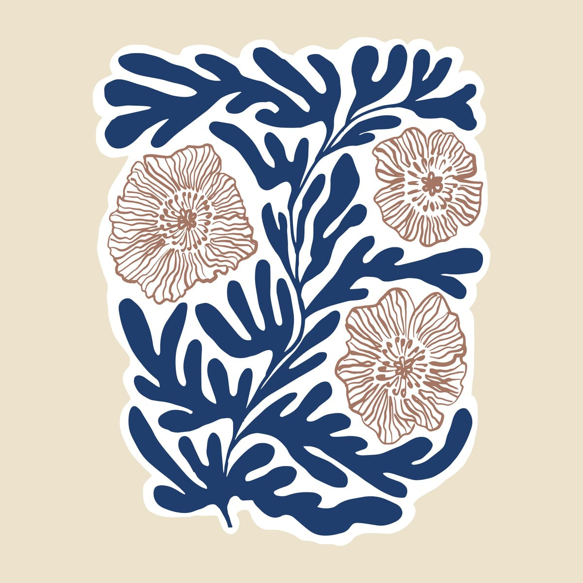 Tableau mural branches coralliennes abstraites Tableau mural branches coralliennes abstraites