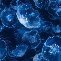 Tableau mural méduses bleues | Photoexpression