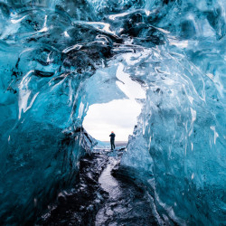 Tableau mural synthétique grotte de glace