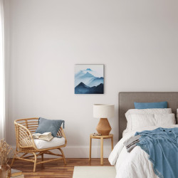 Tableau mural montagnes brumeuses ambiance