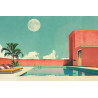 Tableau mural piscine rétro