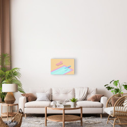 Tableau mural ambiance piscine minimaliste ambiance
