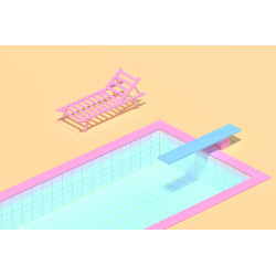 Tableau mural ambiance piscine minimaliste