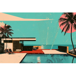 Tableau mural piscine architecturale