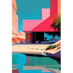 Tableau mural villa contemporaine