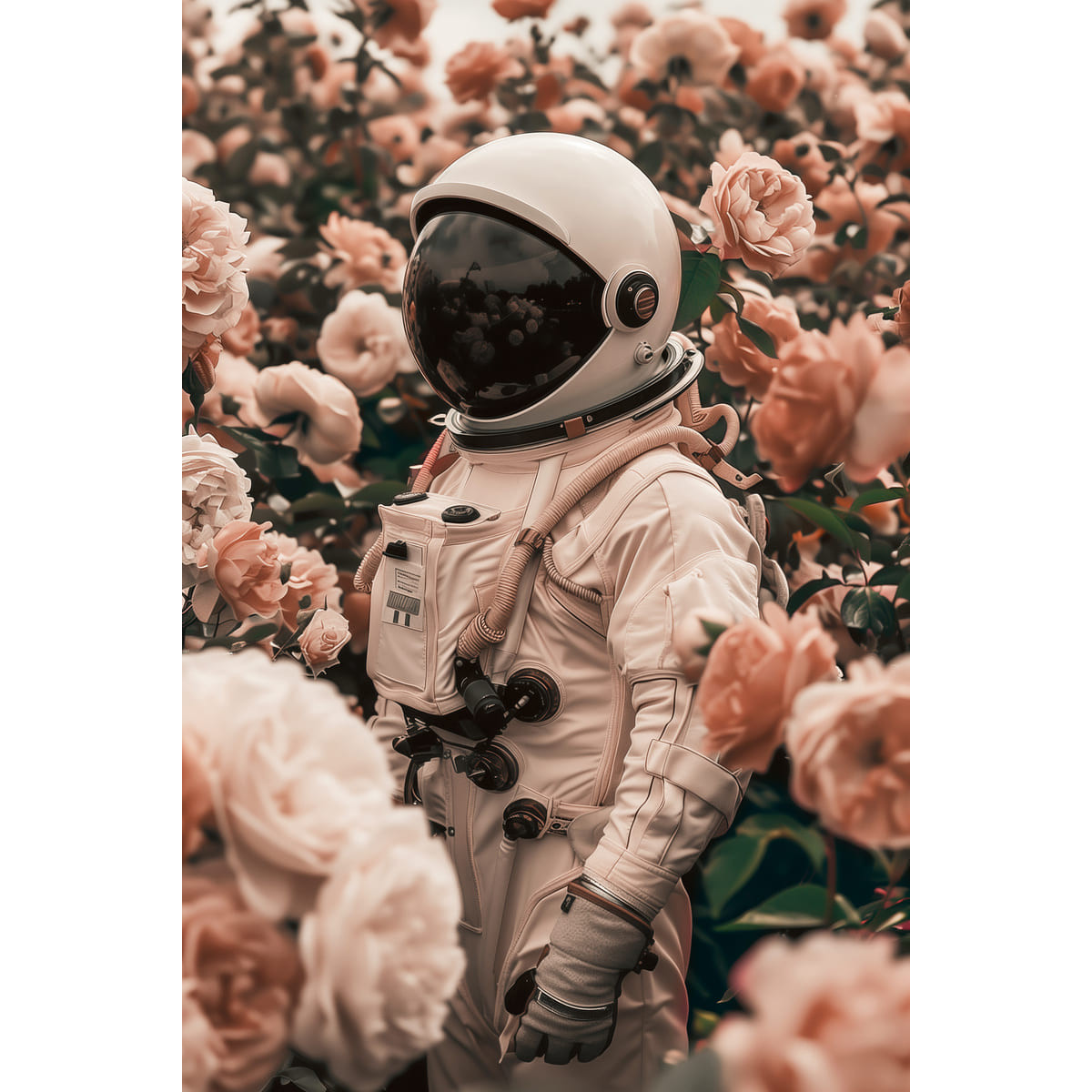 Tableau mural astronaute en fleurs Tableau mural astronaute en fleurs