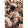 Tableau mural astronaute en fleurs