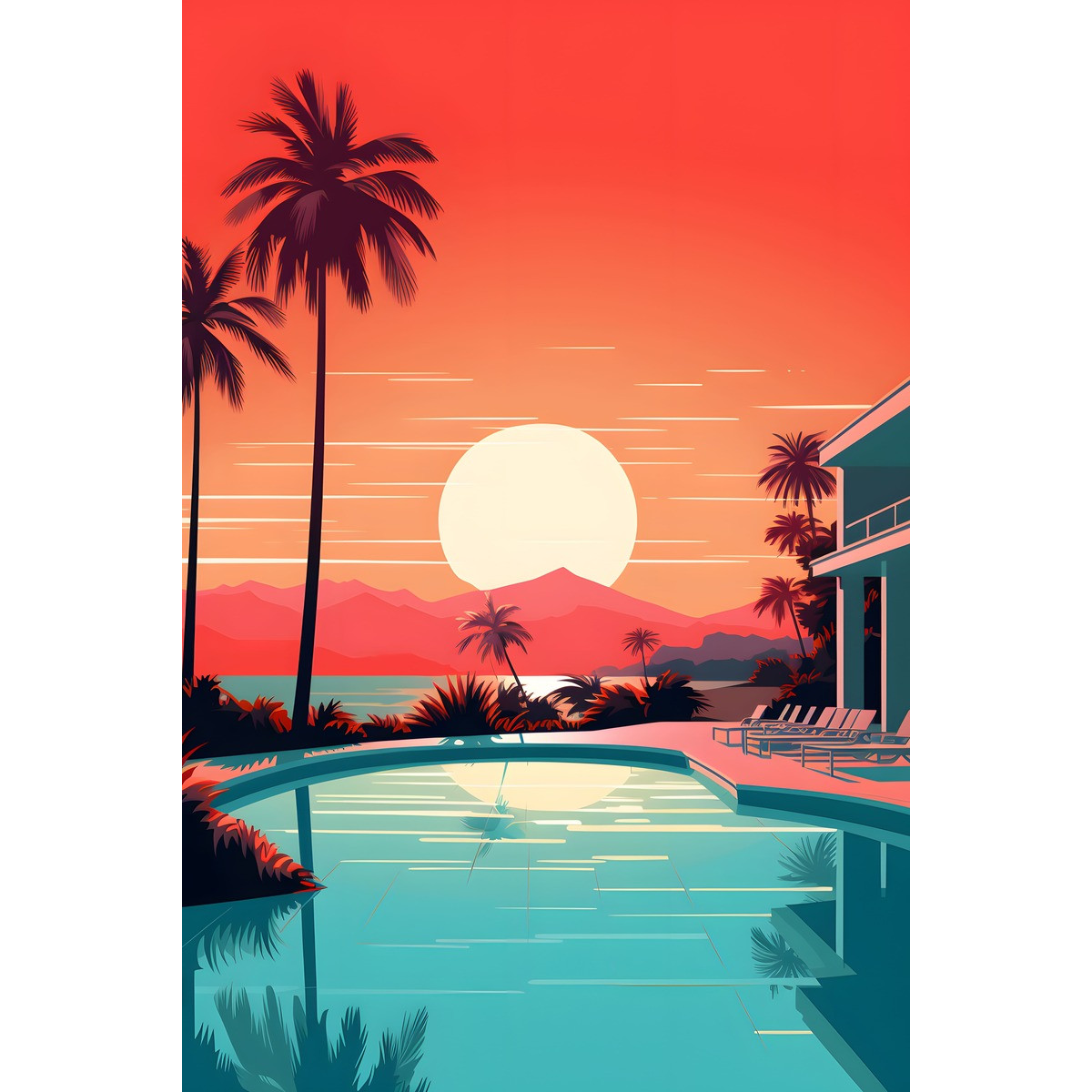 Tableau mural coucher de soleil tropical Tableau mural coucher de soleil tropical