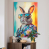 Tableau mural lapin stylé ambiance