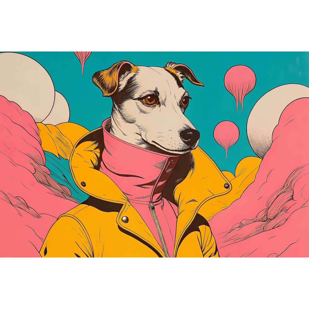 Tableau mural portrait de chien stylisé Tableau mural portrait de chien stylisé