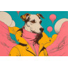 Tableau mural portrait de chien stylisé