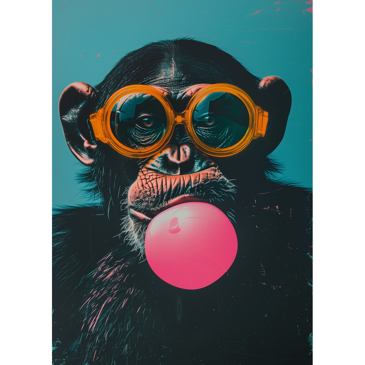 Tableau mural portrait chimpanzé pop art Tableau mural portrait chimpanzé pop art