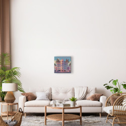 Tableau mural bâtiment Art Déco tropical ambiance