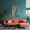 Tableau mural girafe colorée ambiance
