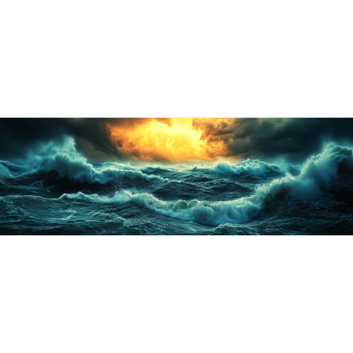 Tableau sur toile tempête marine 30x97 cm Tableau sur toile tempête marine 30x97 cm